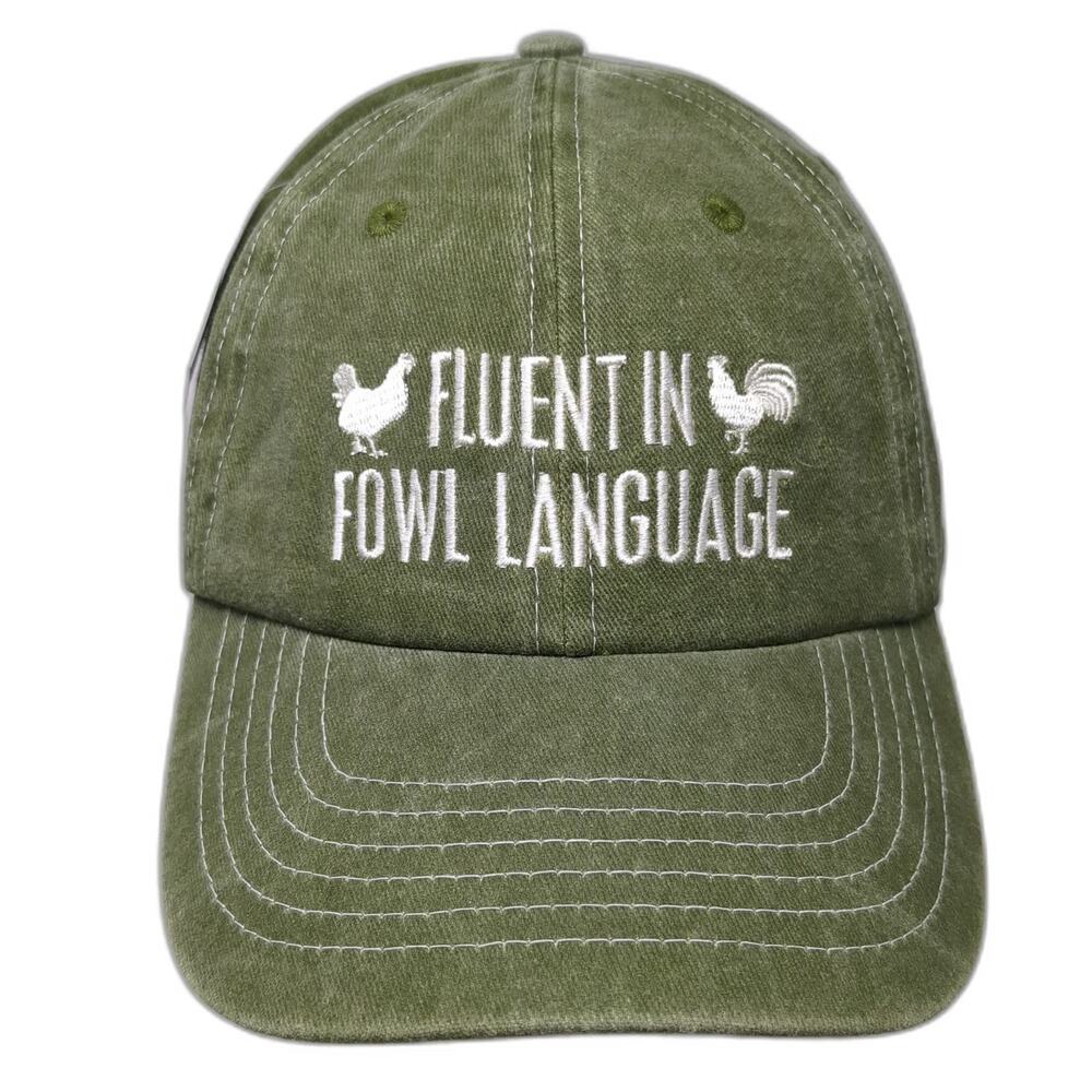 Primitives By Kathy Baseball Cap Green One Size Funny Pun Chicken Graphic Hat